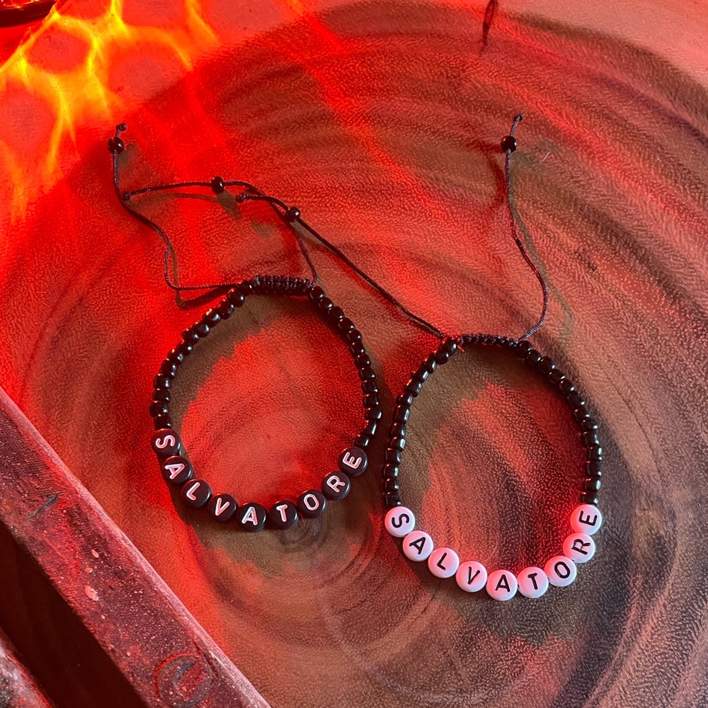 TVDu inspired friendship bracelet Salvatore vampire witch werwolf adjustable
